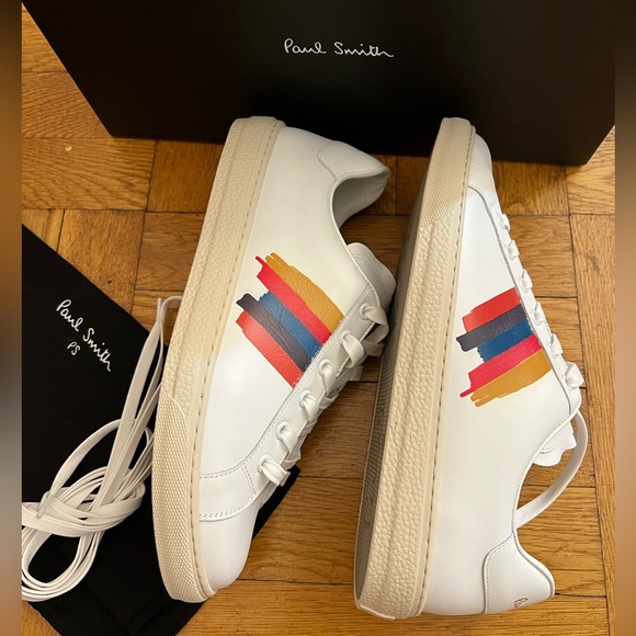 New-Paul Smith women’s Side-Stripe Lace-Up leather Sneakers - Picture 3 of 13